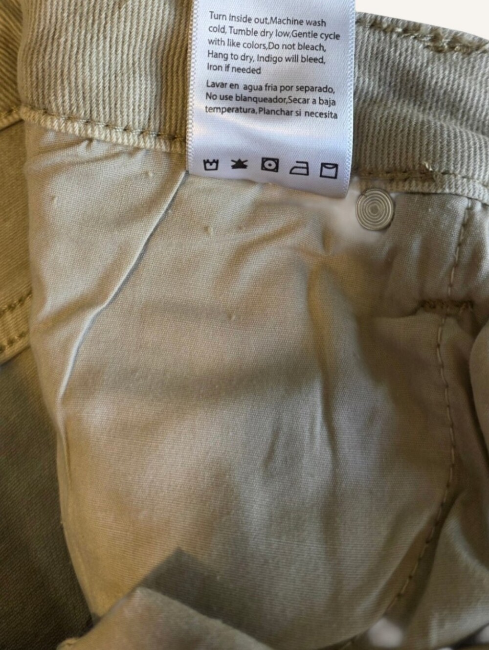 Risen Jeans High Rise Distressed Wide Leg Tan Jeans Size 15/32 NWT - Picture 9 of 10